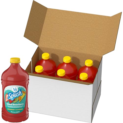 Image of V8 Splash Island Strawberry Flavored Beverage, 64 fl oz Bottle (6 Pack)