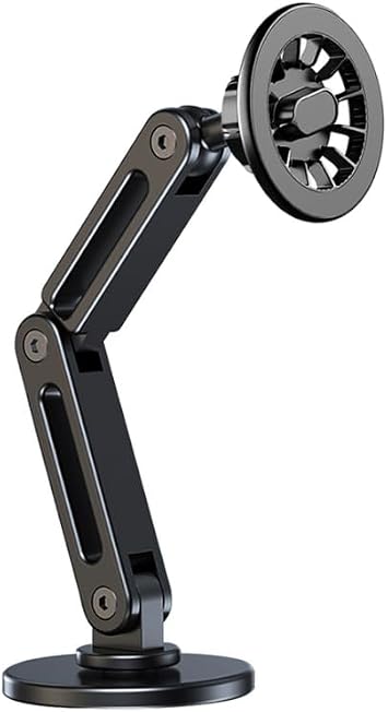17mm Ball Head Phone Mount with Foldable Magnetic Bracket 360 Rotatable Desktop Wall GPS Magnetic Bracket Compatible with iPhone 15 14 13 12 Black+Black