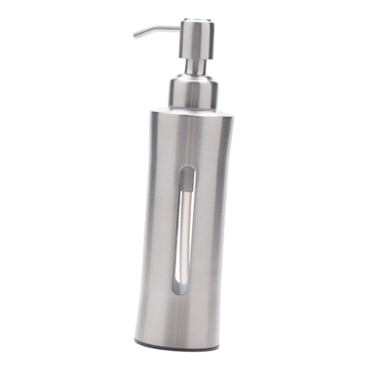 SHINEOFI Distributore di Sapone Manuale in Acciaio 304 Dispenser da Bagno Bottiglia Visibile Ricaricabile Adatto per Cucina Bagno e Lavanderia