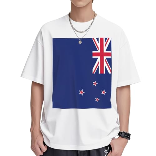 T-shirt en coton de qualité supérieure imprimé drapeau Nouvelle-Zélande pour femme