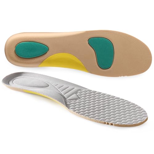 Breathable Foam Shoe Insoles for Men & Women- Replacement Cushion Inserts for Work Boots, Sneakers, Running Shoes | Shock Absorbing Comfort for Foot Pain Relief & All-Day Support(Men's US 8-11.5)