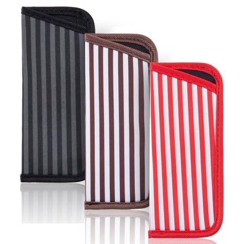 Image of TRIUMPH VISION Reading Glasses Pouch Eyeglass Sleeve Soft Case Slim 3 Pack | Alternative to Bulky Case Lightweight,Neoprene Lined Padded Protect Optical lens Slip in, Cute Pattern Portable for Daily Use