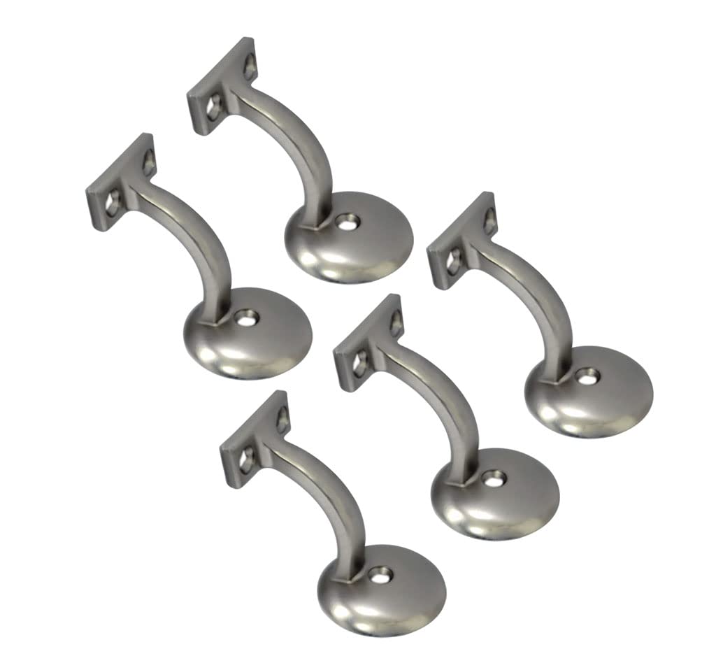 Lot de 5 supports de main courante en zinc nickel satiné brossé