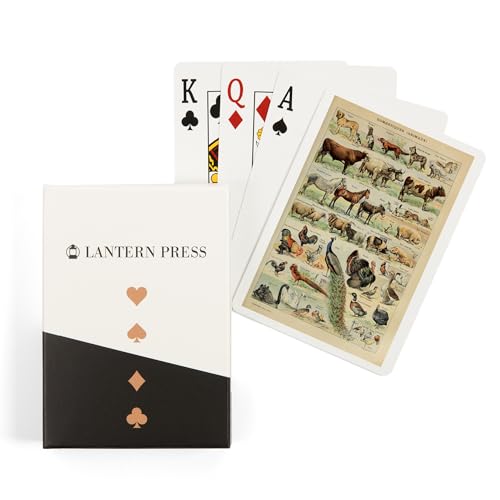 Baraja de 52 cartas de poker Lantern Press con arte vintage
