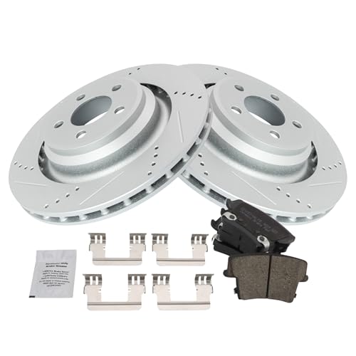 Image of TRQ Performance Rear Brake Pad and Rotor Set Ceramic G Coated Rotors