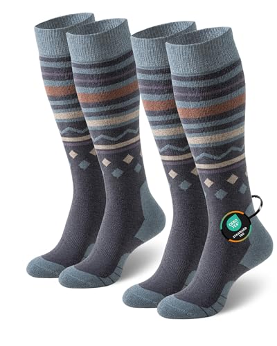 Niorasen Merino Wool Ski Socks for Men Women, Thick Knee ...