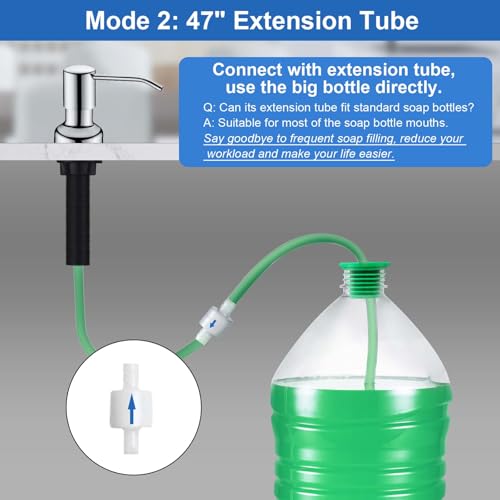 SonTiy-Soap-Dispenser-for-Kitchen-Sink-with-47-Extension-Tube-17OZ-Large-Soap-Bottle-Built-in-Kitchen-Sink-Soap-Dispenser-Pump-Countertop-Stainless-Steel-Liquid-Soap-Dispenser-Chrome