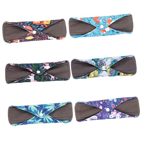 Healvian 6piezas Almohadillas Menstruales De Reutilizables Absorbentes y Ecológicas Para Mediano y Seguridad