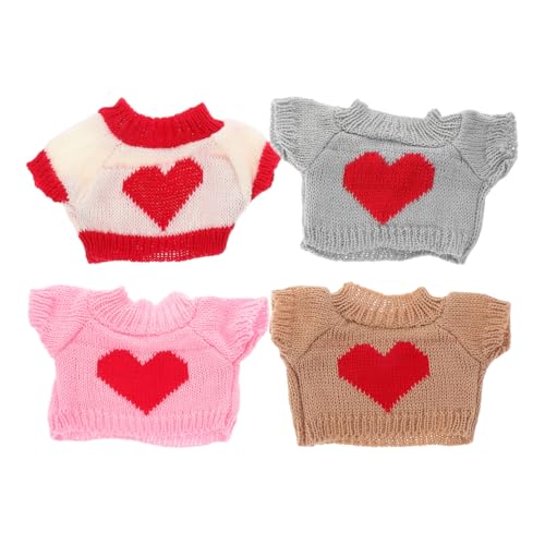 Abaodam 4Pcs Bear Doll Clothes Cute Stuffed Animal Clothing Accessories Plush Toy Clothes Bear Sweater Outfit Fit Most 30CM Dolls