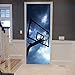 MKNCILN Adesivo porte 3D Canestro da basket blu cielo Blue Adesivo porte autoadesivo vinile Adesivo rimovibile vinile manifesto Adesivo porte interne bagno per casa Camera letto Living Office Decor 77
