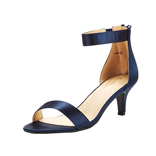 DREAM PAIRS Women's Fiona Navy Satin Fashion Stilettos Open Toe Pump Heeled Sandals Size 9 B(M) US