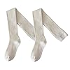 XITEA Calcetines elásticos acanalados hasta el muslo con lana térmica de silicona antideslizante, calentadores de piernas por encima de la rodilla, calcetines de lana transpirable para mujer, blanco