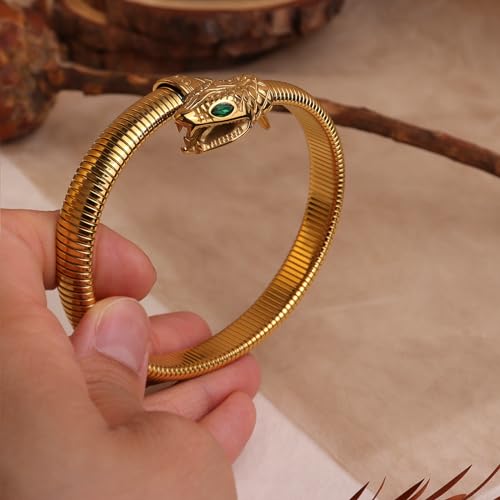 Snake Bangle Open Cuff Bracelets for Woman, Cubic Zirconia Stretch Bracelet Jewelry3