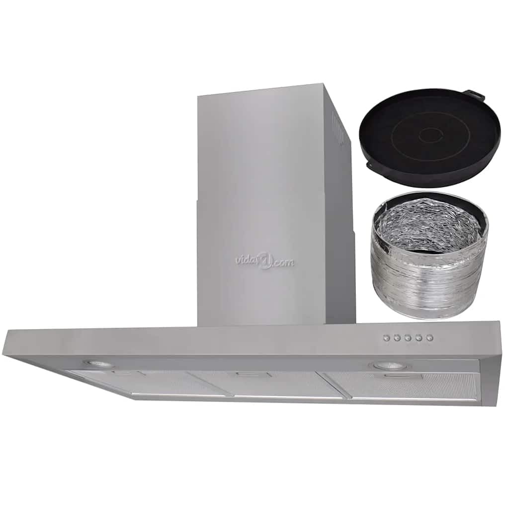 vidaXL Hotte Plate en Acier Inoxydable 900 mm Aspirante de Cuisine Maison