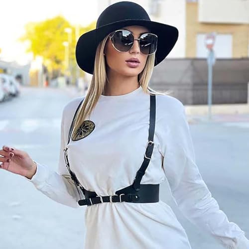 Punk Belt Strap Faux Leather Wide Black Waist Halloween Cosplay Rave Sccessories Body Punk Goth Belt Harness for Women Fashion2