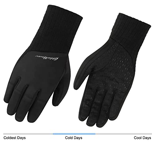Eddie Bauer Women's Midweight Stretch Ribbed Fleece Glove Liners, Black, Medium #TOP5