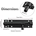 BokWin 5Pcs Black Aluminium Alloy Slide Bolt Latch 3 Inch, Mini Door Barrel Bolts Latches, Security Gate Cabinet Sliding Latch Lock with Screws
