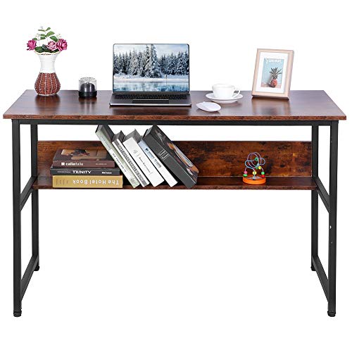 Schreibtisch Holz Computertisch Arbeitstisch mit Holzregalen Bürotisch PC Laptop Tisch Bürotisch Gaming Schreibtisch Computer Schreibtisch PC Laptop