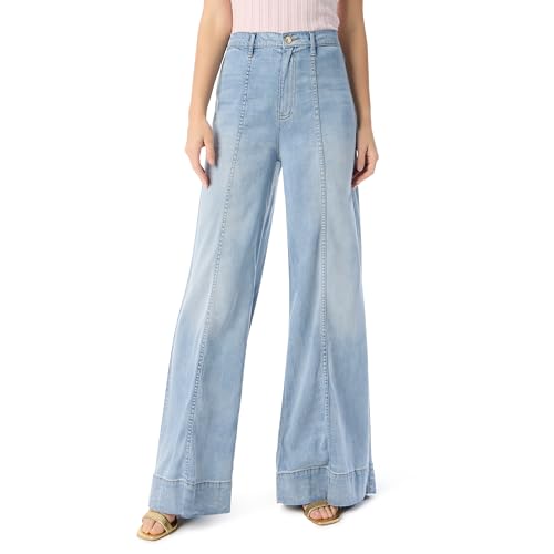 DEE OCLEPPO Women's Tabitha Wide Leg Jean with Seam Detailing Standard
