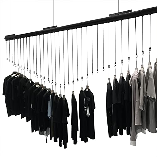 Portant à vêtements suspendu pour optimiser l'espace au sol des boutiques