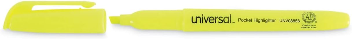Universal UNV08856 Chisel Tip Pocket Highlighter Value Pack - Yellow (36/Pack)