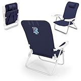 PICNIC TIME NCAA Rhode Island Rams Monaco Reclining Backpack Beach Chair, Outdoor Folding Lounge Chair, Lightweight Low Chair, (Navy Blue)