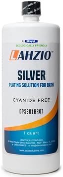 LAHZIO Ready-to-Use Silver Plating Solution for Bath Plating 1 Quart 32 Oz Jewelry Electroplating Cyanide Free