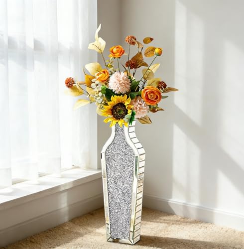 Artloge Bodenvase Silber Vase Groß: 68 cm Hoch Vasen Kristall für...