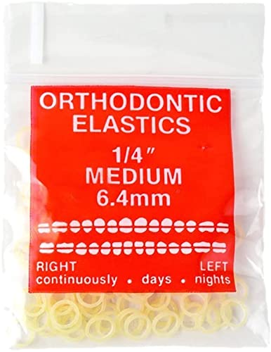 Thompson Orthodontic Elastics Bands 1/4 Inch Medium - Great for Dreadlocks and Braids (500 Pack)