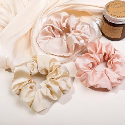 Image of Hair Ties Scrunchies for Women's, for Girls Big Scrunchies Both for Thick Hair or Thin Hair Curl Hair No Crease Ponytail Holder No Hurt Your Hair