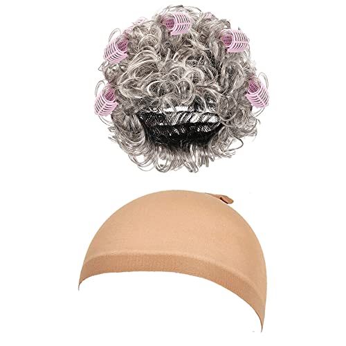 Ebytop 100 Days Of School Costume For Kids 100Th Day Halloween Old Lady Costume Dress Up Granny Wig Grandma Glasses Cane,1-Wh 4-6 Years #TOP3