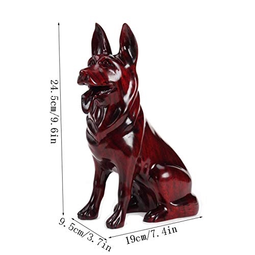 Ornements de bureau chien du zodiaque chinois en bois rouge Feng Shui - 3