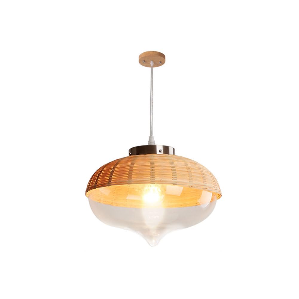 Suspension artistique bambou 28cm style chinois pour lumière tamisée