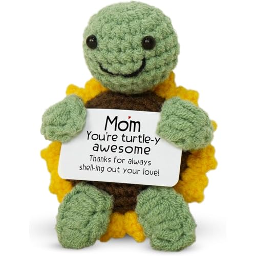 Mothers Day Gifts Decorations Positive Handmade Crochet Sunflower Turtle Decor A Gift From Son And Daughter to Mother'S Day Gifts Birthday Office Bedroom Holiday Decoration