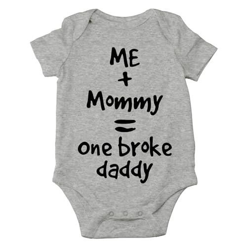 Image of AW Fashions Me + Mommy = One Broke Daddy Baby Bodysuit Cute Newborn Outfit Infant Girl Clothes Boy Romper