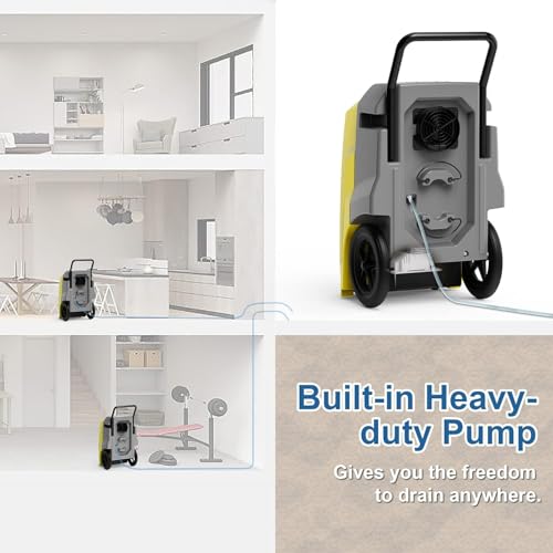 Image of ALORAIR 180 Pints LGR Industrial Dehumidifier with Pump and Drain Hose, Portable Commercial Dehumidifier with Wheels for Home, Basements, Garages, and Job Sites, 6-Year Warranty