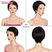 Rebecca Fashion Short Pixie Cut Lace Front Wigs Human Hair Side Part Wig 13x5.5x0.5 Glueless HD Lace Wig Short Pixie Wigs for Black Women Pre Plucked with Baby Hair, Natural Color