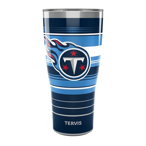 Tervis Traveler NFL Tennessee Titans - Hype Stripes Triple Insulated Tumbler Travel Cup Keeps Drinks Cold & Hot, 30oz, Stainless Steel