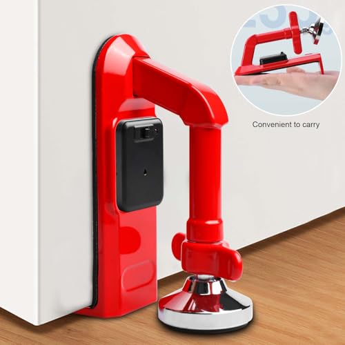 Türstopper Alarm, Door Jammer, Tragbare Türverriegelung Einbruchschutz Sicherheitsgerät für Zuhause, Hotel Reisen und persönlichen Schutz Einstellbares Türstopper mit Alarm 80db (Rot)