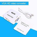 Konwerter Mini HDMI2VGA 1920x1080 @ 60Hz Konwerter audio i wideo Sygnał cyfrowy na VGA Analog dla Na Blue-ray DVD, dekodery HD