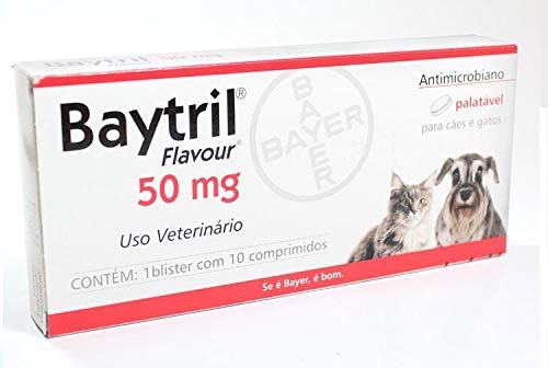 Antibiótico Baytril Bayer Flavour 50mg, 10 Comprimidos