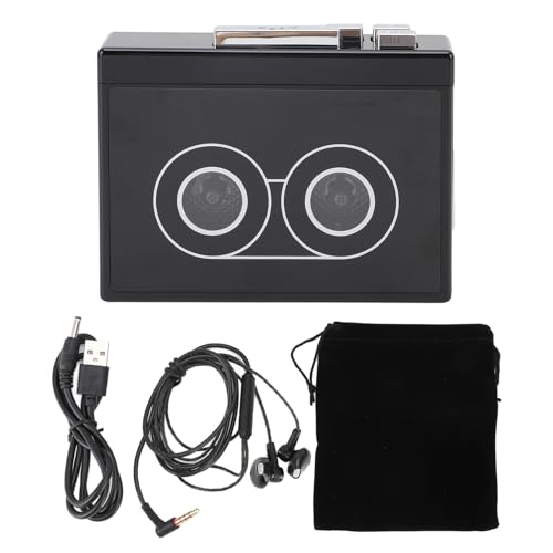 SIXRUN Kassettenspieler, MP3 Kassettenspieler mit Auto Reverse und FM-Radio, USB-Kassette zu MP3 Konverter für Vintage-Musikliebhaber und Band-Digitalisierung (A)