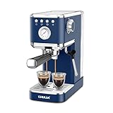 CHULUX Slim Espresso Machine with Milk Frother, 20 Bar Professional Italian Pump Espresso Coffee Machine for Home Cappuccino & Latte Maker, Stainless Steel, Navy