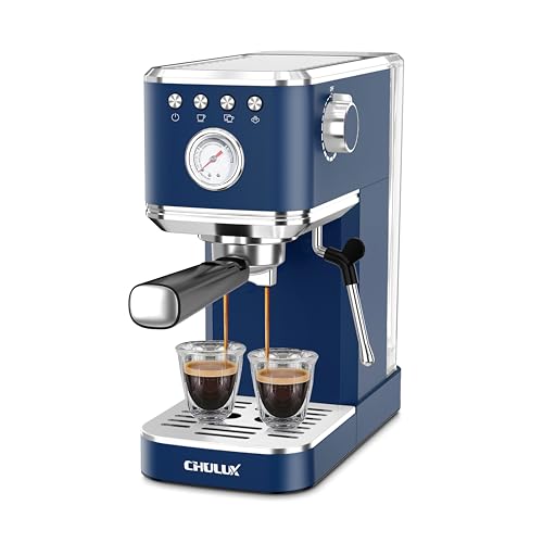 CHULUX Slim Espresso Machine with Milk Frother, 20 Bar Pump