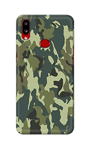 Image of PRINTFIDAA Printed Hard Back Cover Case for Samsung Galaxy A10s | Samsung Galaxy M01s Back Cover (Green Army Camouflage) -1803