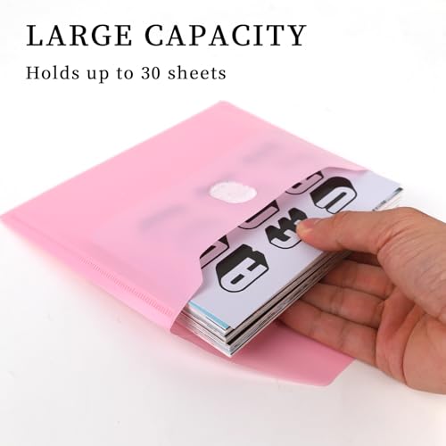 MultiBey 10-Pack Aesthetic Plastic Envelopes with Magic Closure - 5-Color Assorted Poly File Folders, A5 Size for Back to School, Office & Document Storage by MultiBey - Image 2