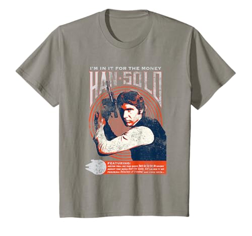 Image of Kids Star Wars Retro Poster Han Solo T-Shirt