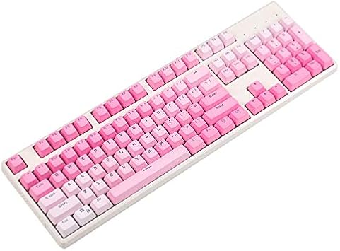 YMDK Double Shot 104 Dyed PBT Shine Through Keyset OEM Profile Keycap Set for Cherry MX Switches Mechanical Keyboard 104 87 61 Pink Gradient Only Keycaps