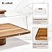 RosiRoli Acacia Wood Cake Stand with Lid –2-in-1 Rectangular Charcuterie Board & Dessert Display, Shatterproof Acrylic Dome Cover for Freshness, Serving Platter for Parties, Weddings, Birthdays, Gifts