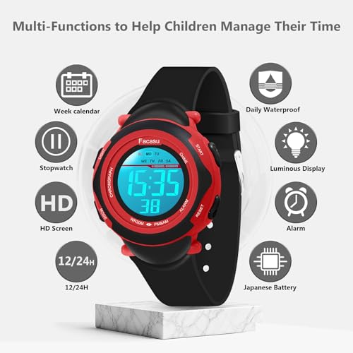 Image of Kids Digital Watch for Girls Boys,Children's Waterproof Colorful Light UP Outdoor Sport Watch with Stopwatch Alarm-Kids Gifts for Girls Boys